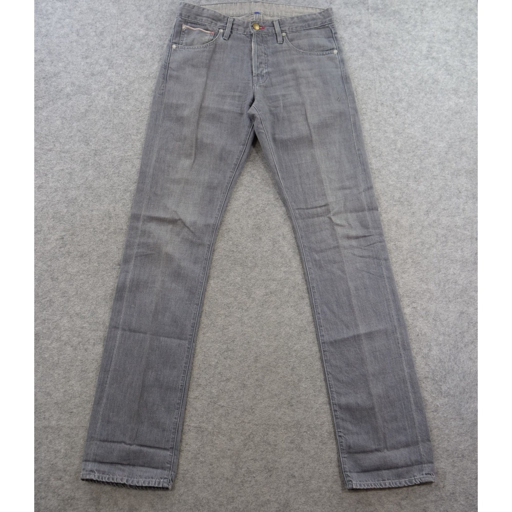 Agave Denim Jeans Mens 32 Gray Maverick Classic Straight Linen Cotton USA Made